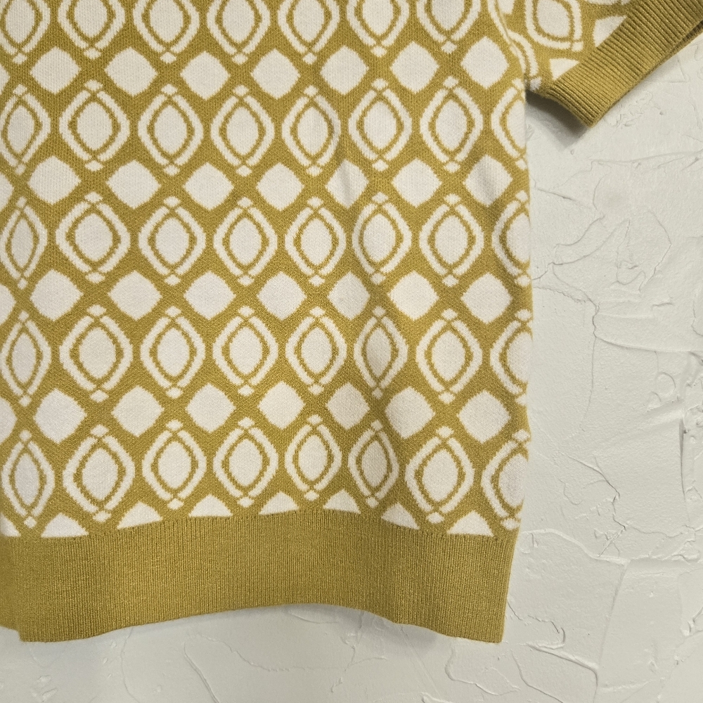 Anthro Maeve Jacquared Harmon Yellow Sweater - Picture 6 of 11